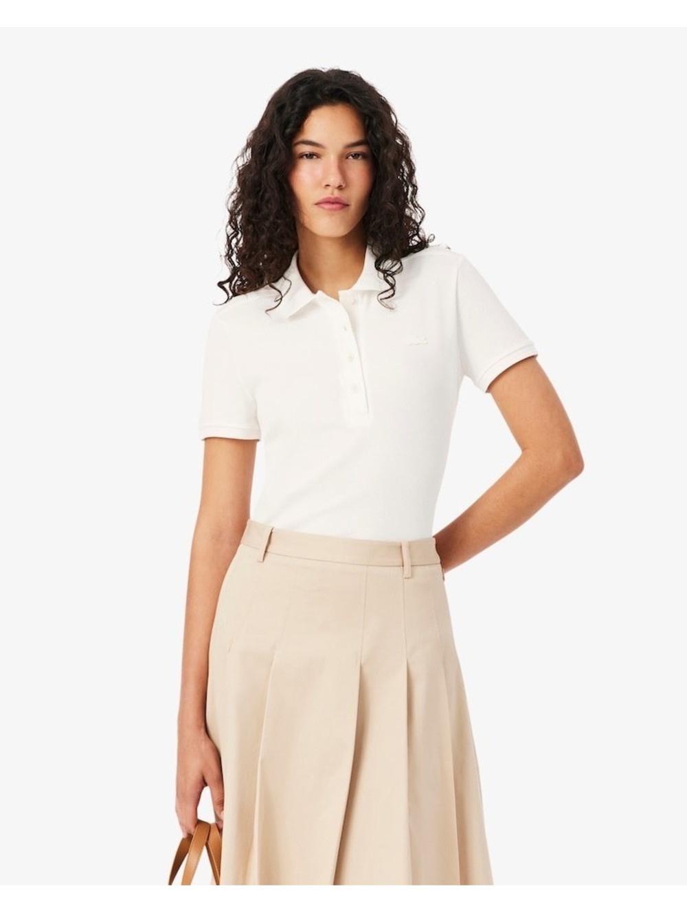 Women's L.12.D Slim Fit Stretch Mini Piqué Polo Size 34 - Picture 2 of 9